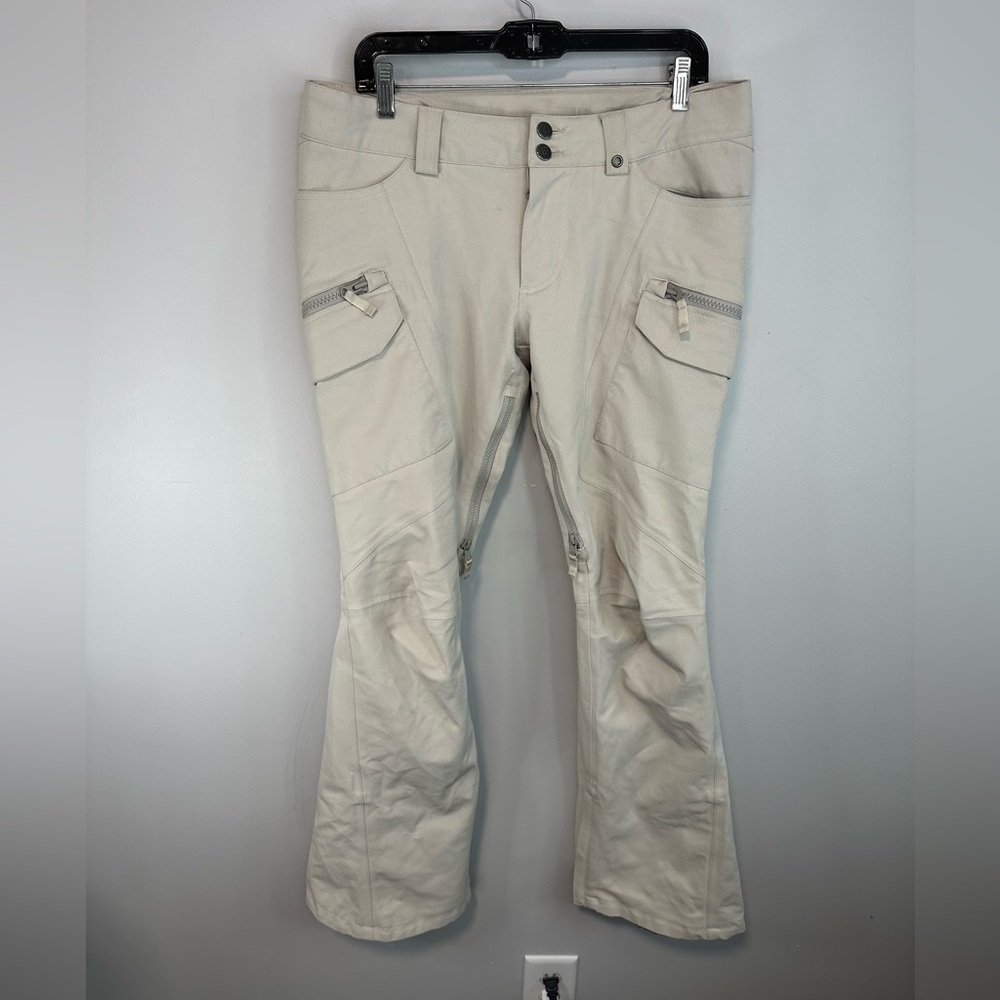 Burton DryRide Snowboarding Pants Beige Womens Large Vented Adjustable
